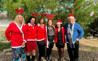 Gente mayor de Tarragona crea su árbol navideño en la Escola Natura